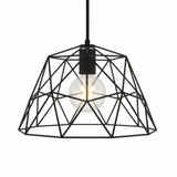 Paralume gabbia a cupola XL Ø 35 cm con portalampada E27 — Nero