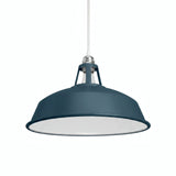 Paralume a campana smaltato Ø 38 cm per portalampada E27 — Blu petrolio