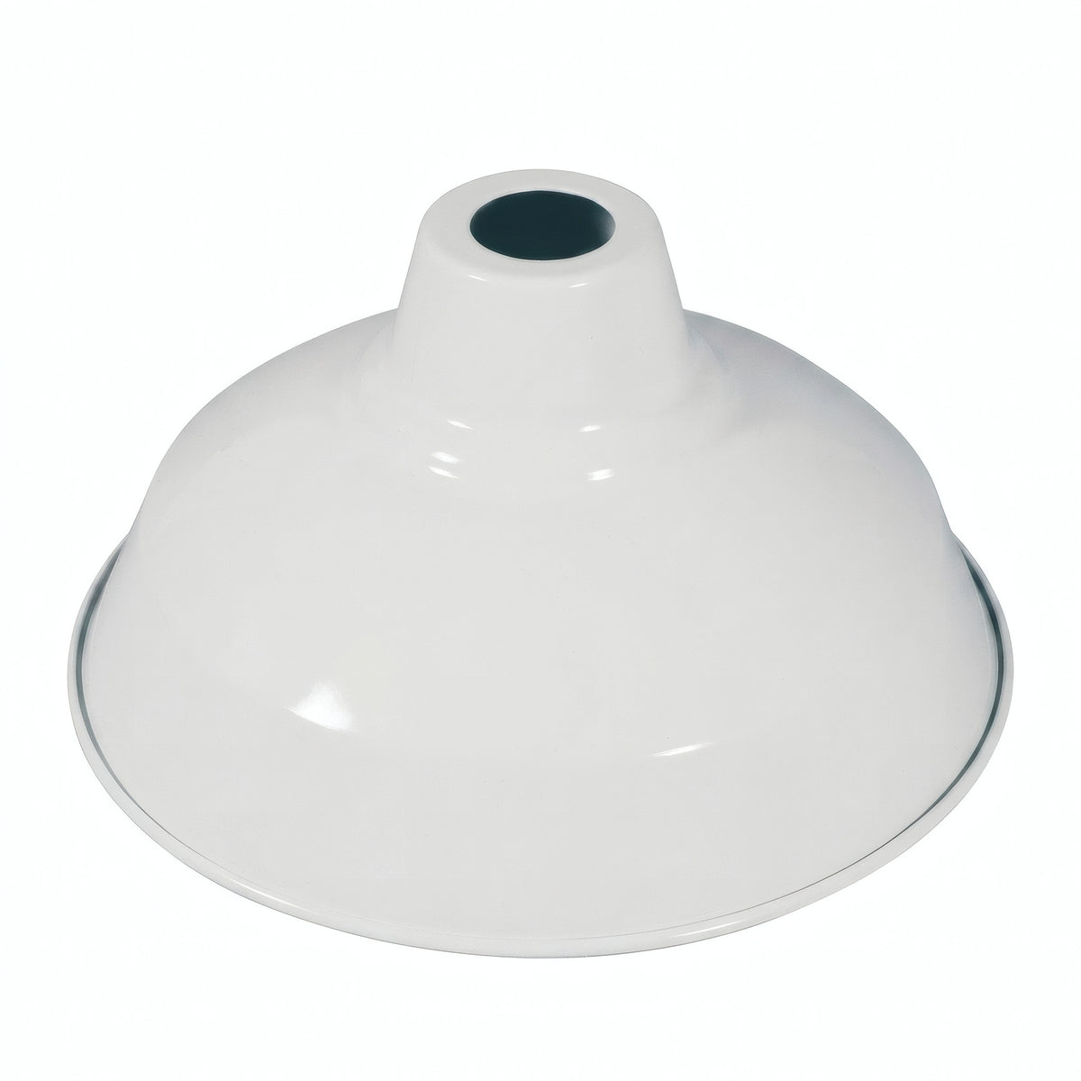 Paralume conico in metallo Ø 30 cm per portalampada E27 — Bianco