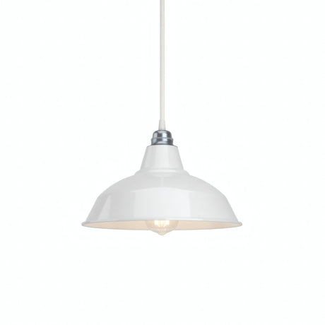 Paralume conico in metallo Ø 30 cm per portalampada E27 — Bianco