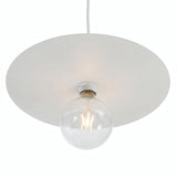 Paralume disco piatto in ferro Ø 40 cm per portalampada E27 — Bianco