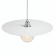 Paralume disco piatto in ferro Ø 40 cm per portalampada E27 — Bianco