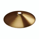 Paralume piatto smaltato Ø 30 cm per portalampada E27 — Bianco e bronzo satinato
