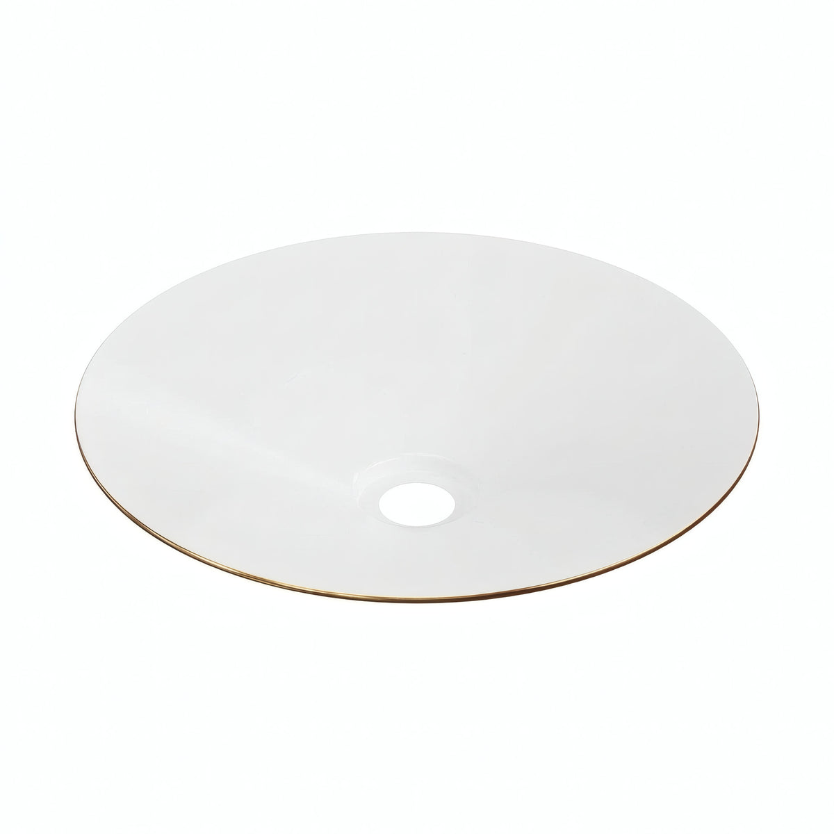 Paralume piatto smaltato Ø 30 cm per portalampada E27 — Bianco e bronzo satinato