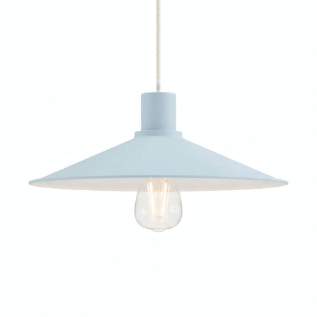 Paralume piatto smaltato Ø 30 cm per portalampada E27 — Azzurro cielo