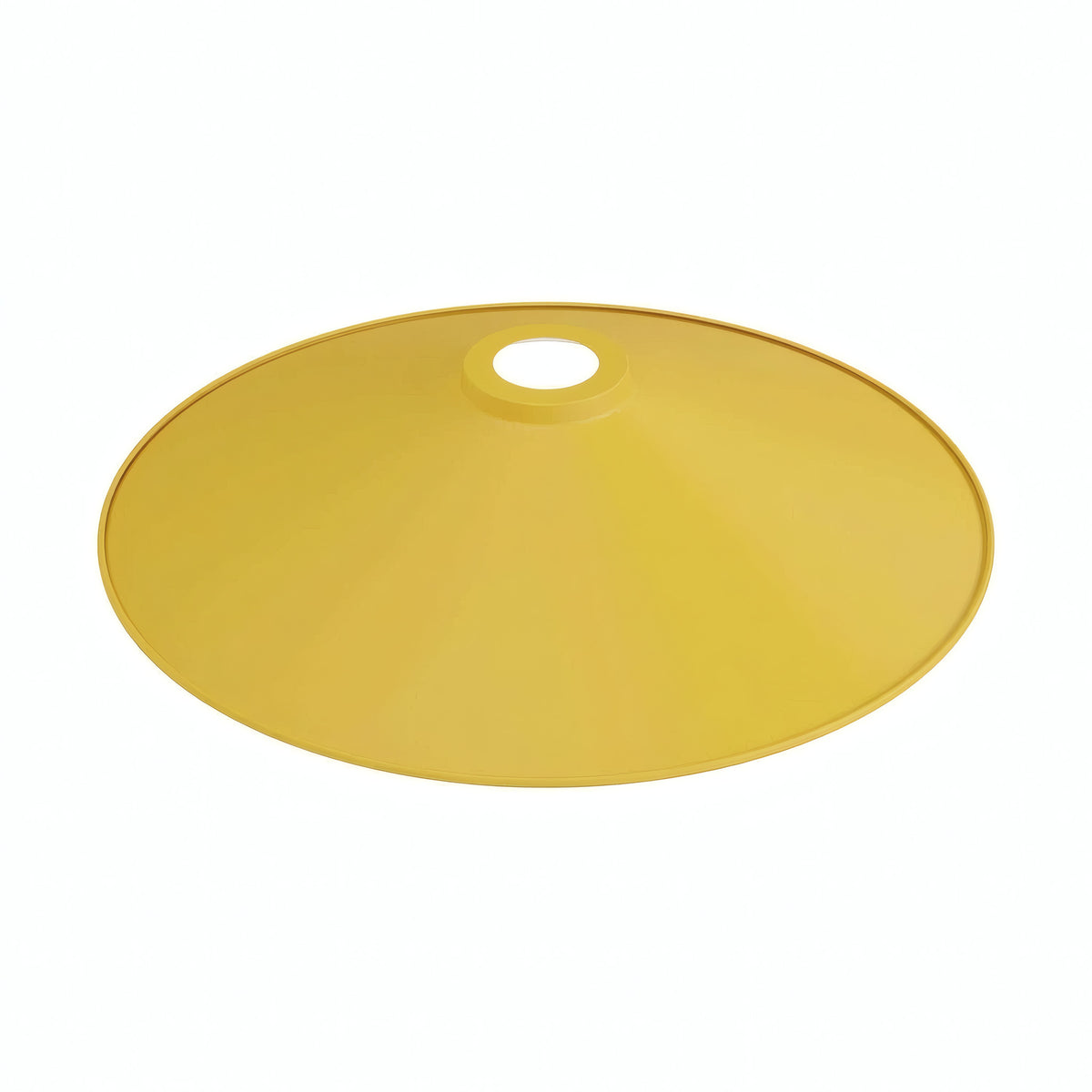 Paralume piatto smaltato Ø 30 cm per portalampada E27 — Giallo senape