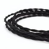 Cavo elettrico tessile nero ritorto - foto prodotto su sfondo bianco 3