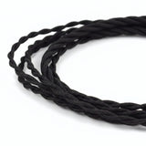 Cavo elettrico tessile nero ritorto - foto prodotto su sfondo bianco 5