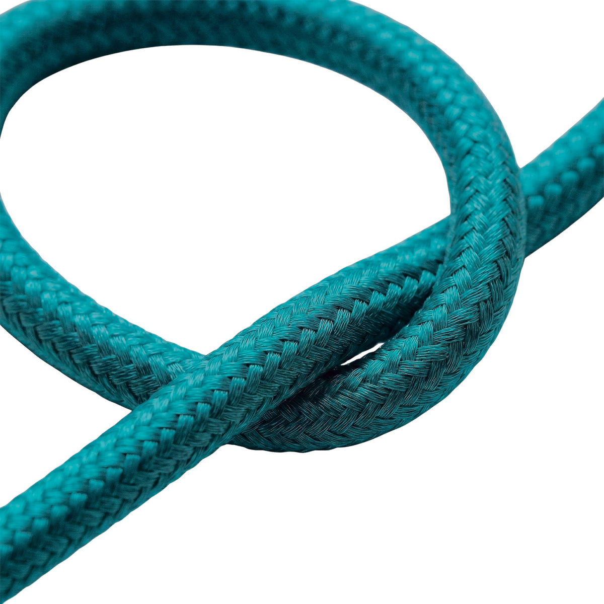 Cavo tessile rotondo in cotone – Ceruleo, dettaglio della treccia