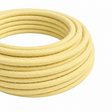 Cavo elettrico tessile rotondo, cotone giallo pastello — vista 1