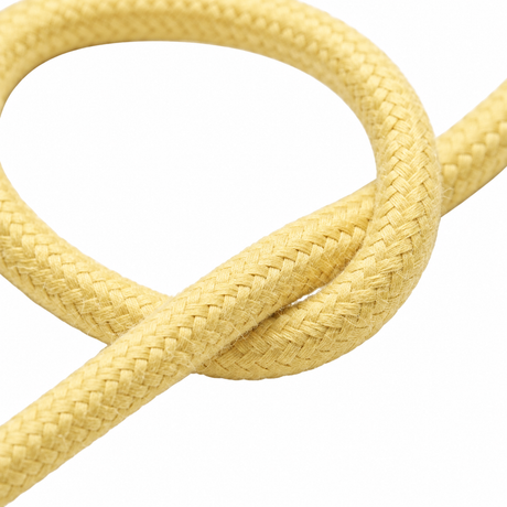 Cavo elettrico tessile rotondo, cotone giallo pastello — vista 2