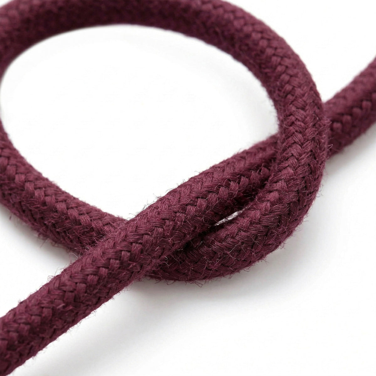 Cavo tessile rotondo in cotone – Vinaccia, dettaglio della treccia