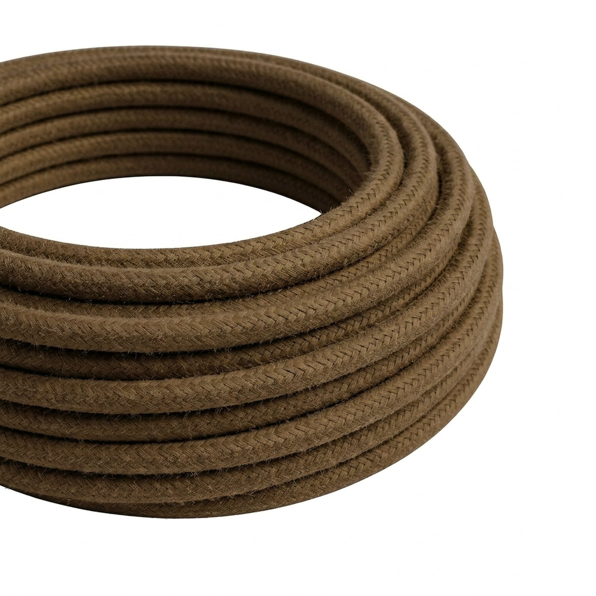 Cavo tessile rotondo in cotone – Marrone espresso