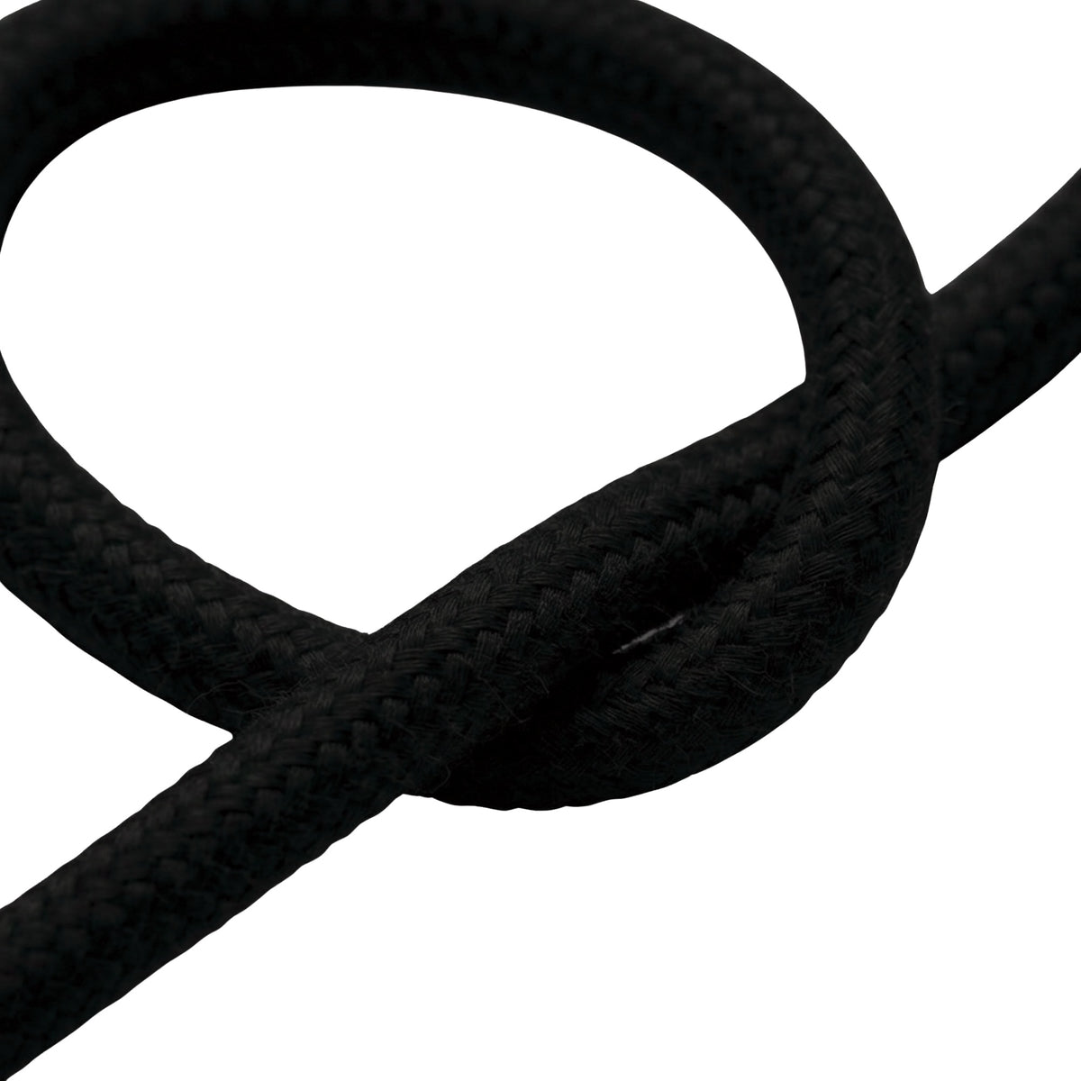 Cavo tessile rotondo in cotone – Nero carbone