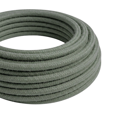 Cavo tessile rotondo in cotone – Verde salvia
