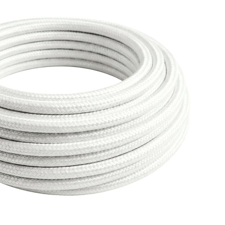 Cavo tessile rotondo effetto seta – Bianco ottico