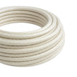 Cavo tessile rotondo effetto seta – Bianco perla