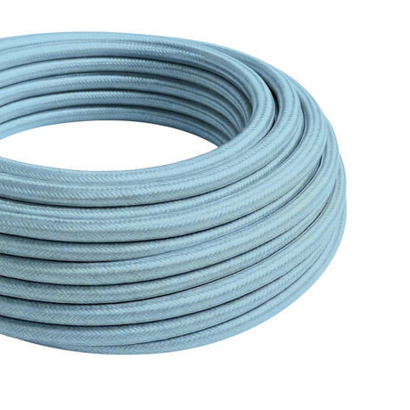Cavo tessile rotondo effetto seta – Azzurro cielo