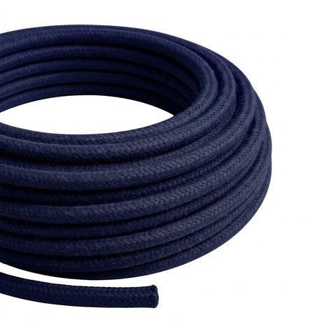 Cavo tessile rotondo effetto seta – Blu profondo