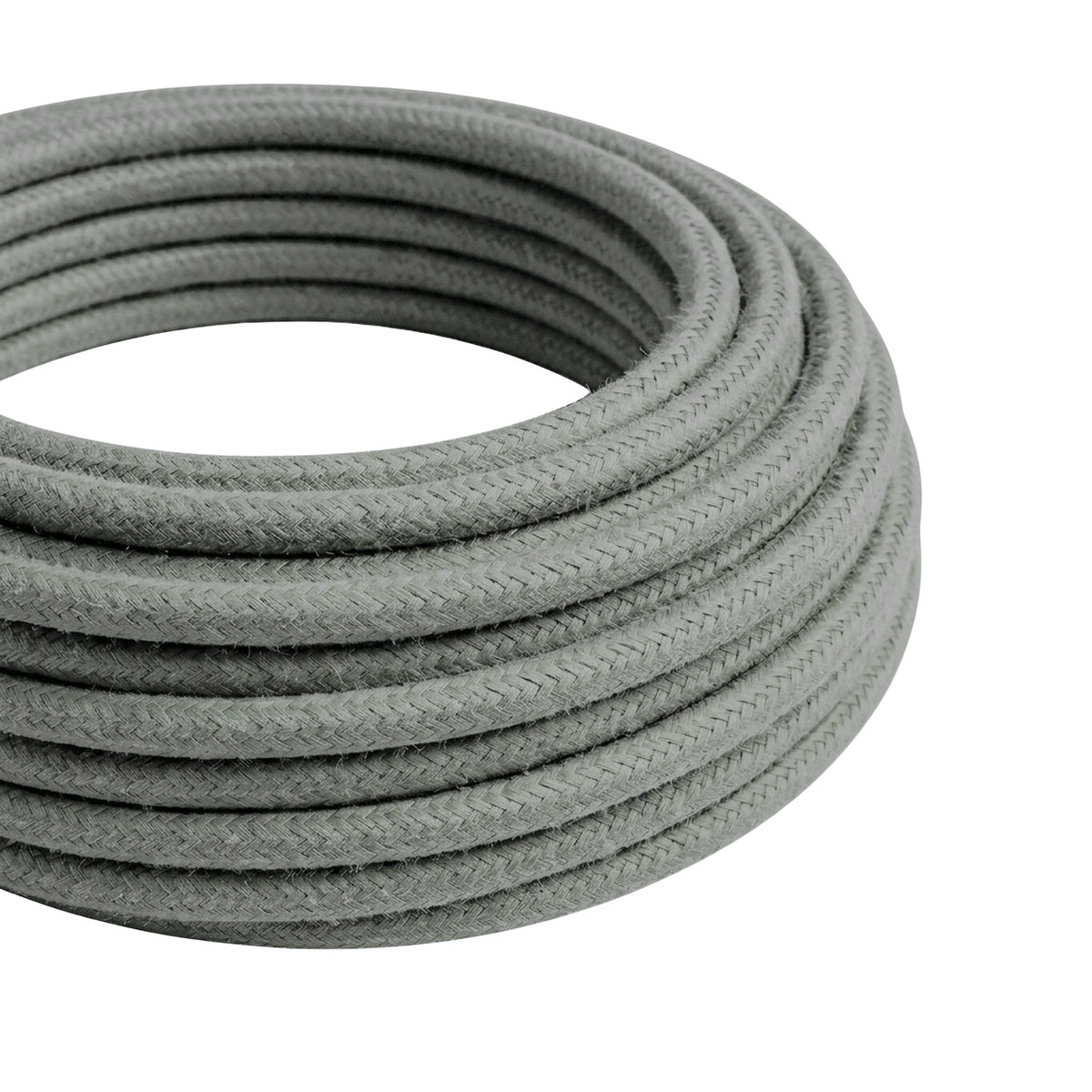 Cavo tessile rotondo effetto seta – Grigio fumo