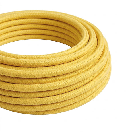 Cavo tessile rotondo effetto seta – Giallo mais