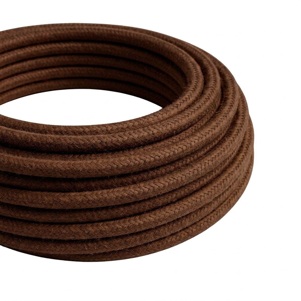 Cavo tessile rotondo effetto seta – Marrone espresso