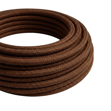 Cavo tessile rotondo effetto seta – Marrone espresso