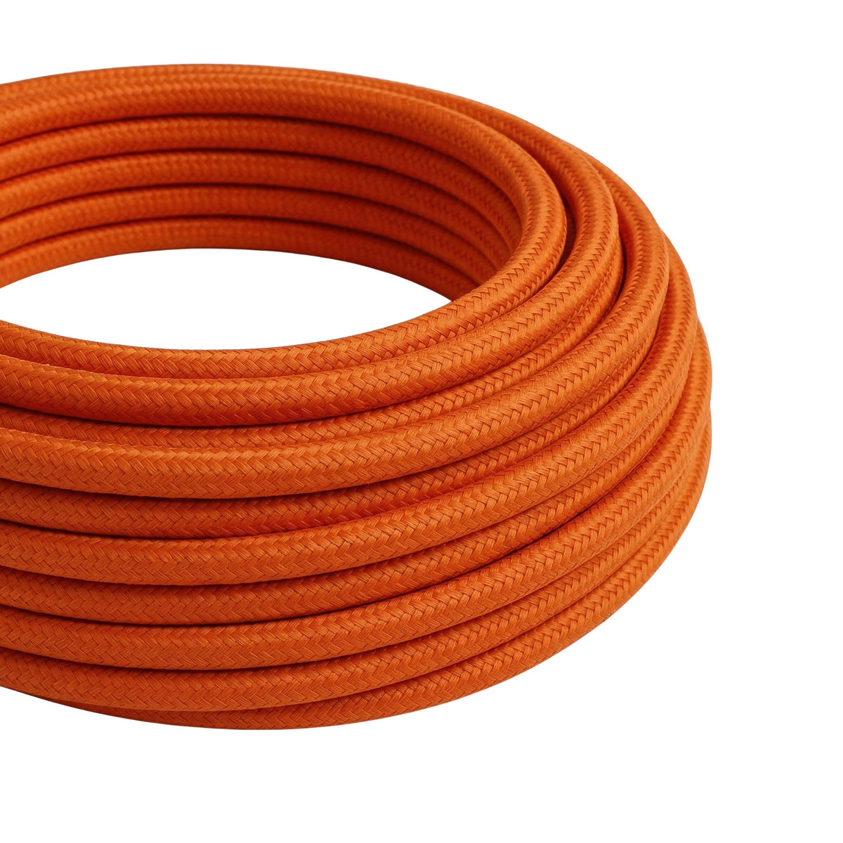 Cavo tessile rotondo effetto seta – Arancione fiamma