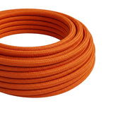 Cavo tessile rotondo effetto seta – Arancione fiamma