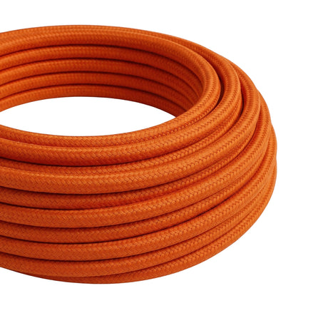 Cavo tessile rotondo effetto seta – Arancione fiamma
