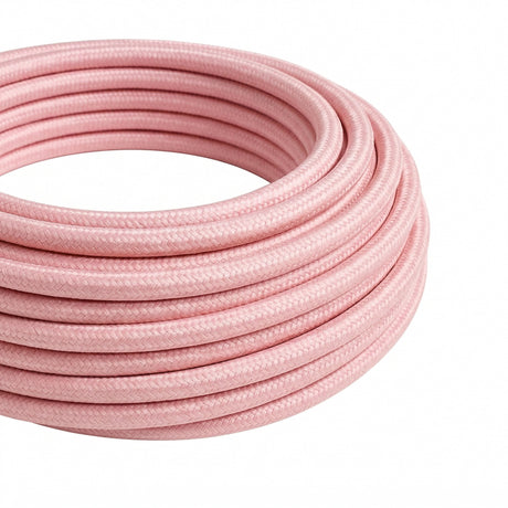 Cavo tessile rotondo effetto seta – Rosa pallido