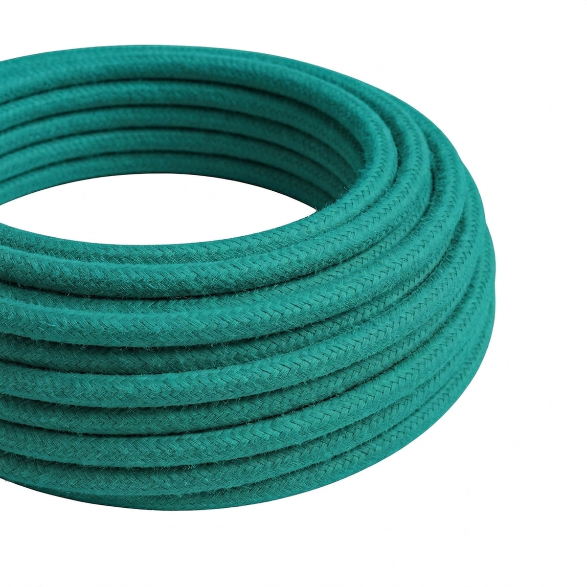 Cavo tessile rotondo effetto seta – Turchese