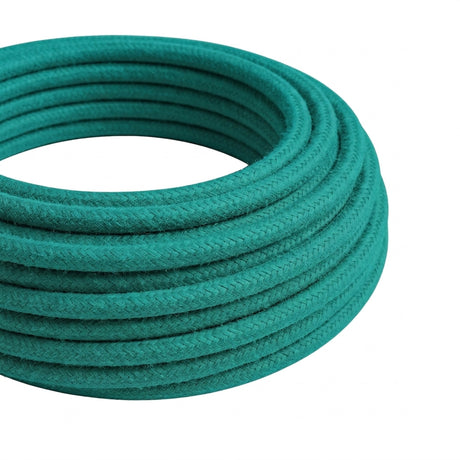 Cavo tessile rotondo effetto seta – Turchese