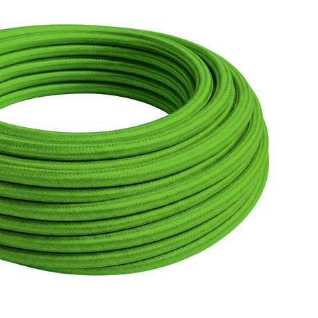Cavo tessile rotondo effetto seta – Verde lime