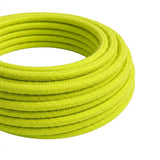 Cavo tessile rotondo effetto seta fluo – Giallo
