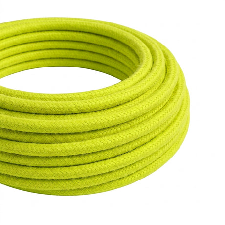 Cavo tessile rotondo effetto seta fluo – Giallo