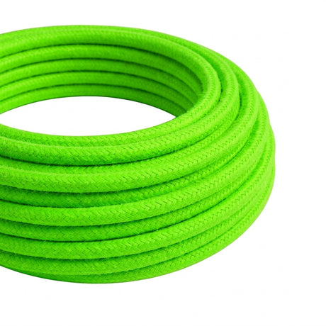 Cavo tessile rotondo effetto seta fluo – Verde