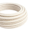 Cavo tessile rotondo in lino naturale – Bianco