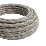 Cavo tessile rotondo rigato in cotone e lino – Zabaione