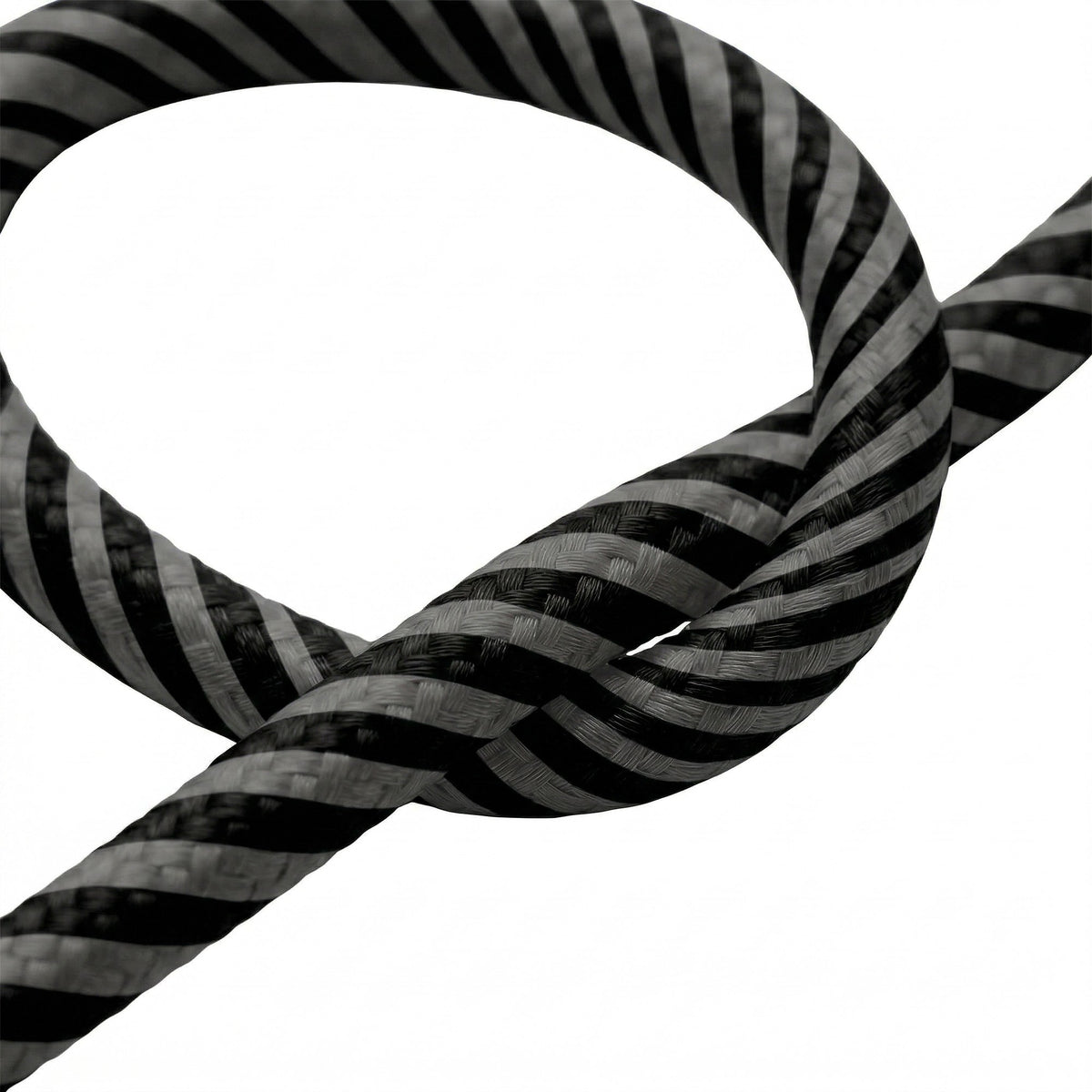 Cavo tessile rigato effetto seta – Grafite e nero carbone