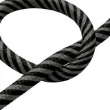 Cavo tessile rigato effetto seta – Grafite e nero carbone