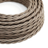 Cavo tessile intrecciato in cotone – Grigio tortora