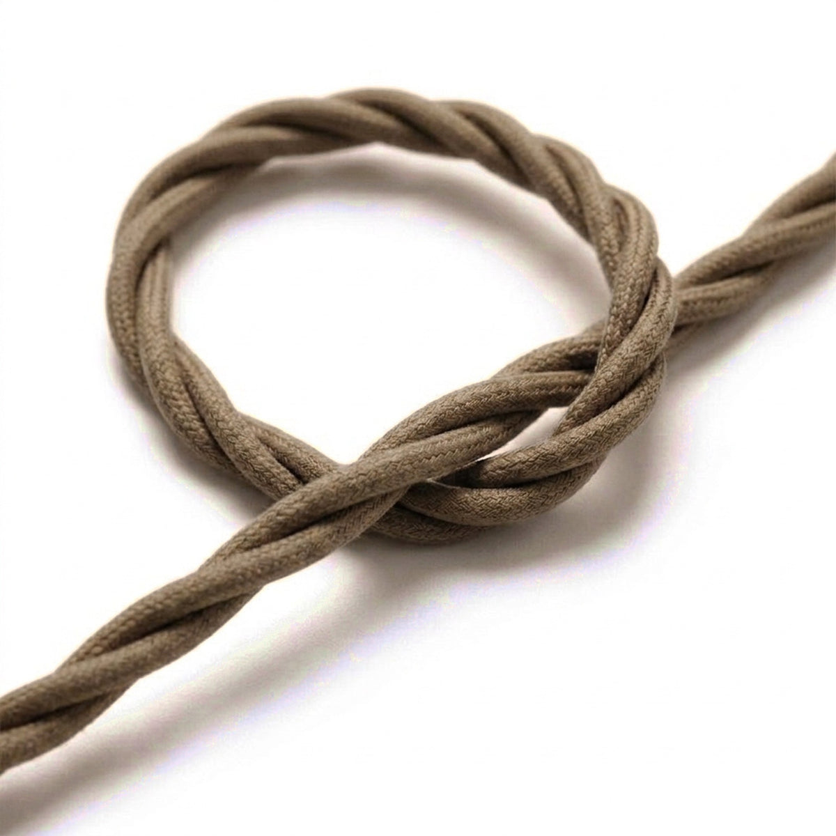 Cavo tessile intrecciato in cotone – Grigio tortora