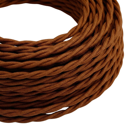 Cavo tessile intrecciato in cotone – Marrone cannella