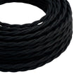 Cavo tessile intrecciato in cotone – Nero carbone