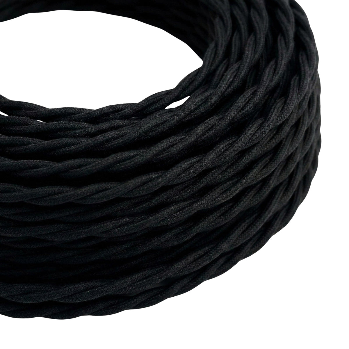 Cavo tessile intrecciato in cotone – Nero carbone