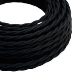 Cavo tessile intrecciato in cotone – Nero carbone