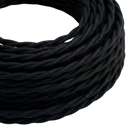Cavo tessile intrecciato in cotone – Nero carbone