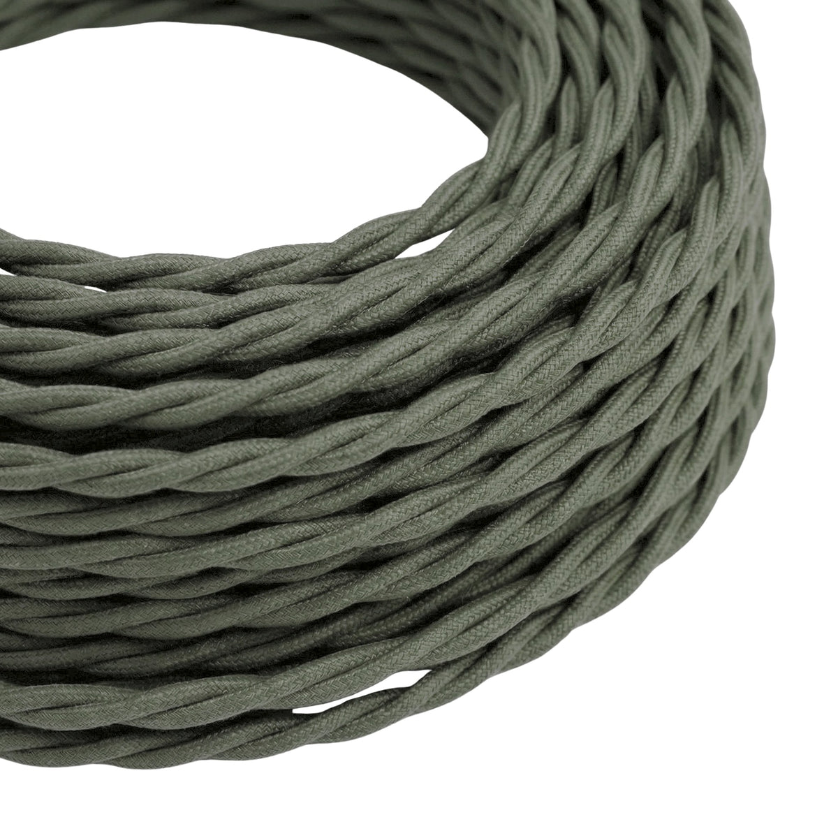 Cavo tessile intrecciato in cotone – Verde salvia