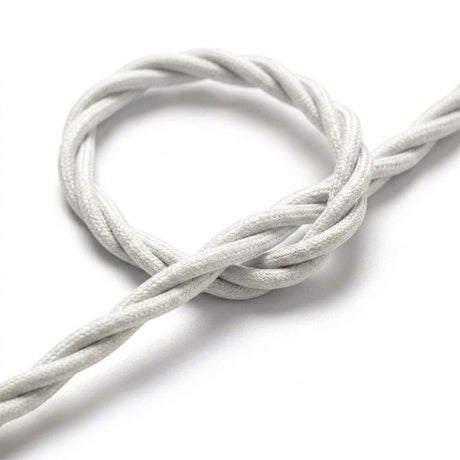 Cavo tessile intrecciato effetto seta – Bianco ottico